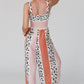 Leopard Color Block Mix Print Pocketed Jumpsuit
