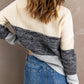 Block Netted Texture Pullover Sweater
