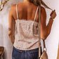 Leopard Spaghetti Straps Buttoned Tank Top