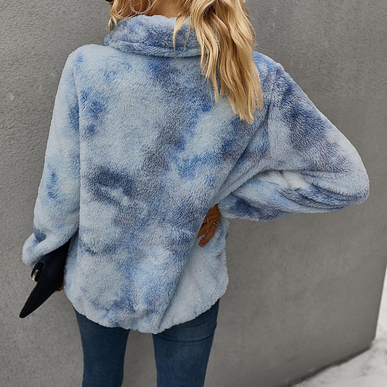 Winter warm tie-dye sweatshirt