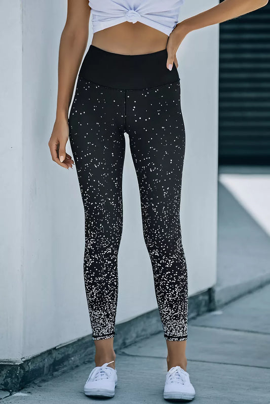 Dots Scattering Black Leggings