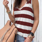Striped V Neck Tank Top