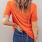Holes Crew Neck Cotton Mixed T-shirt