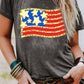 Gray Leopard Flag Graphic Print T Shirt