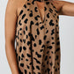 Leopard Print Keyhole Lace-up Halter Open Back Tank Top
