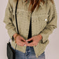 Frayed Trim Rivet Denim Jacket
