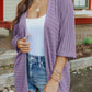 Ribbed Open Front Knit Cardigan