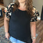 Floral Ruffle Sleeve Plus Size Top