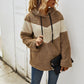 Autumn and winter hooded thickening color blocking sweater