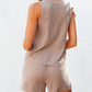 Corded Sleeveless Top and Pocketed Shorts Set