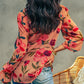 Floral Print Ruffled Long Sleeve Shirt