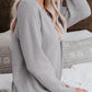 Lace Collar V Neck Ribbed Sweater