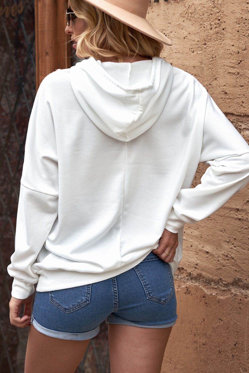 Chevron Sequin Pullover Hoodie