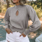 Mock Neck Keyhole Sweater