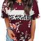 Leopard Striped Floral T Shirt