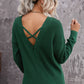 Cross Back Hollow-out Sweater