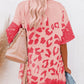 Pink Leopard Bleached Boyfriend T Shirt