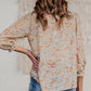 Floral Print Lace Up V Neck Buttoned Shirt