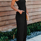 Flutter Sleeve Smocked Wide Leg Jumpsuit