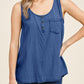 Plain Denim Bust Pocket Tank Top