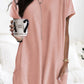 Side Pockets Short Sleeve Tunic Top