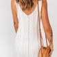 White Openwork Crochet Sleeveless Beach Dress
