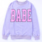 BABE Letter Graphic Pullover Sweatshirt