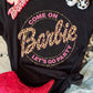 Black Come On Barbie Leopard Graphic T Shirt
