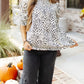 Leopard Smocking Detail Bubble Sleeve Blouse