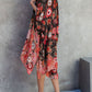 Floral Print Half Sleeve Open Front Kimono