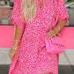 Leopard Animal Print Half Sleeve Shift Dress