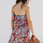 Red Floral Print Tiered Ruffled Bandeau Mini Dress