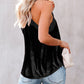 Black Luxury Lacy V Neck Spaghetti Straps Velvet Tank