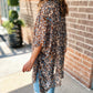 Mixed Colors Leopard Print Flowy Kimono