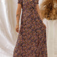 Multicolor Boho V Neck Maxi Floral Dress