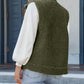 Snap Button Pocketed Sherpa Vest Jacket
