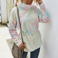 Autumn and winter high neck tie-dye sweater