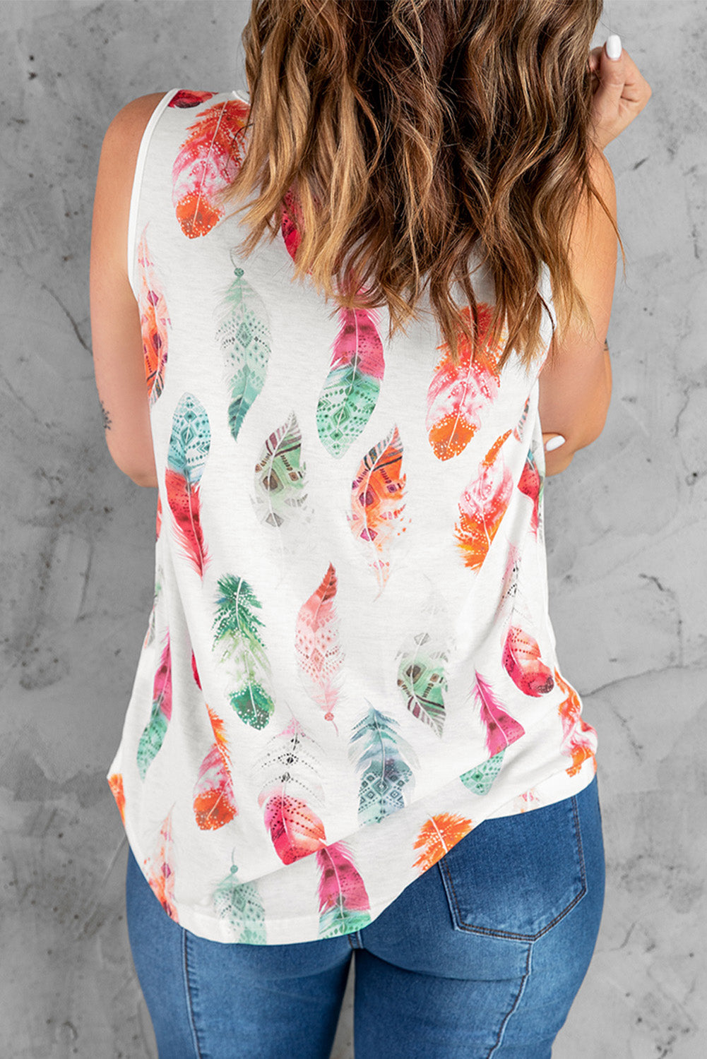 Aztec Feather Tank Top