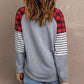 Gray Happy Valentine Day Graphic Buffalo Plaid & Stripe Top