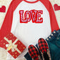 Red Sweet LOVE Heart Pattern Valentines Graphic Tee
