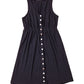 Buttons Sleeveless High Waist Mini Dress