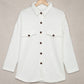 Plush Button Down Pocketed Shirt Jacket