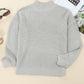 Gray High Neck Drop Shoulder Plain Sweater