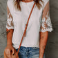 Floral Lace Sleeve Patchwork Top