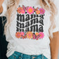 mama Flower Graphic Print Short Sleeve T Shirt