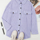 Plush Button Down Pocketed Shirt Jacket