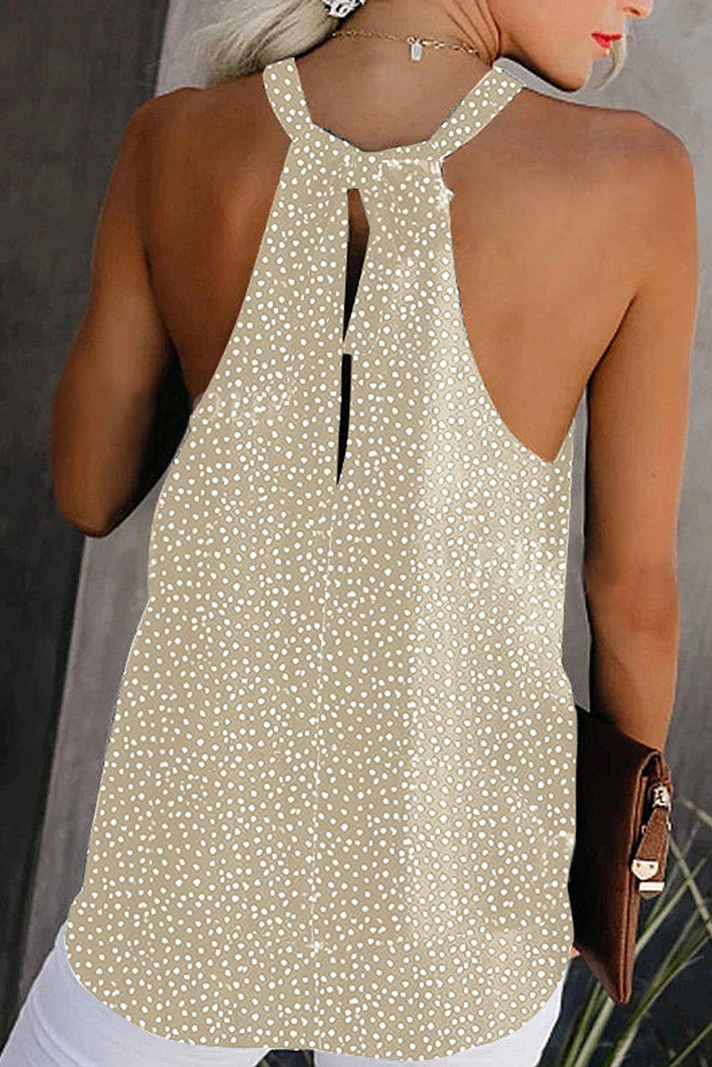 Dotted Print Tank with Slit