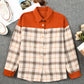 Orange Contrast Corduroy Plaid Shacket