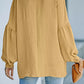Frill Pocket Drop Shoulder Puff Sleeve Shirt