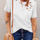 Holes Crew Neck Cotton Mixed T-shirt